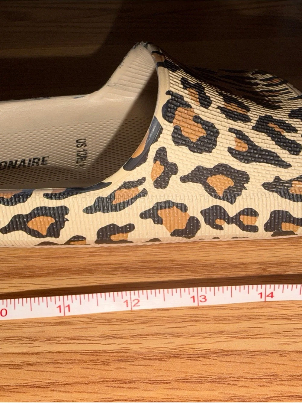 Cushionaire Kids Leopard Print Slide Sandals - Tan & Black
